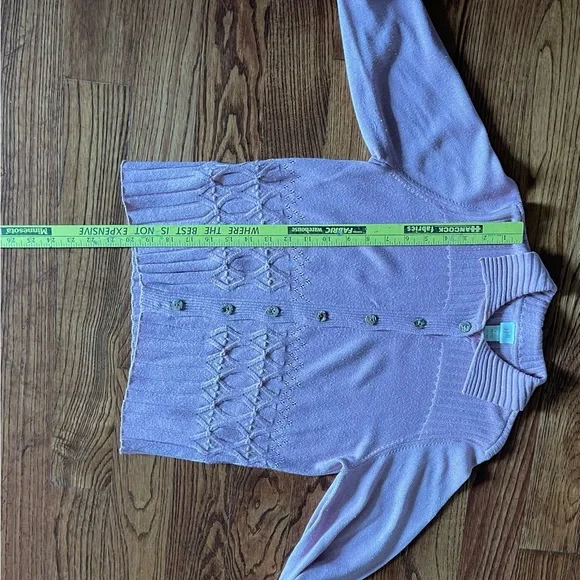 GUC J. Jill Pink Cardigan Sweater with Ribbed Knit - Picture 6 of 6